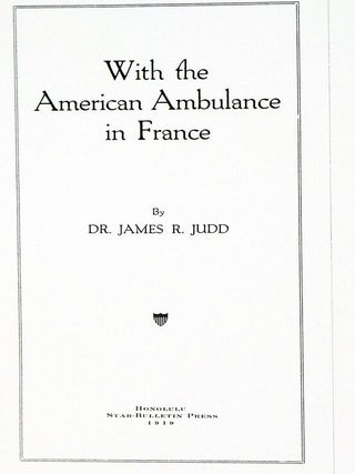 With the American Ambulence in France