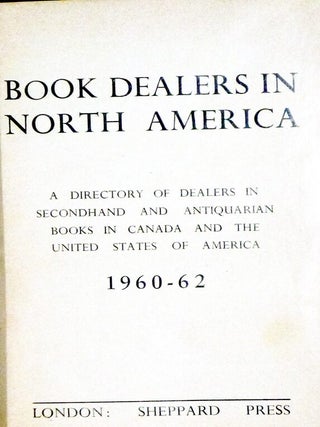 Book Dealers in North American, 1960-1962